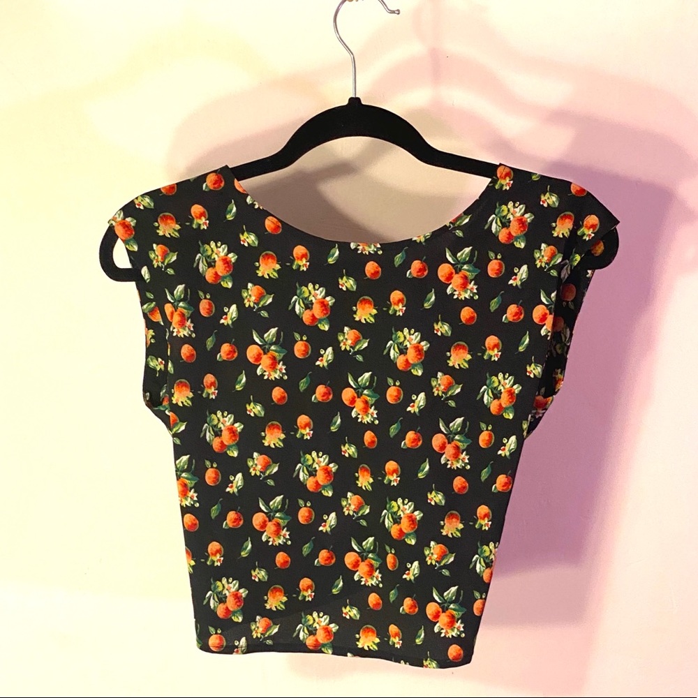 Floral fruit crop top